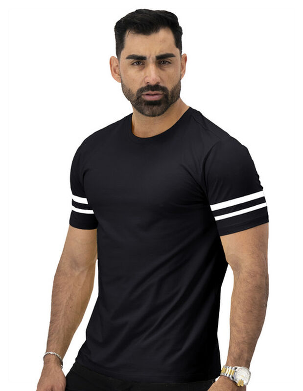Playera Hombre Casual Premium Cuello Redondo Ne... image number null