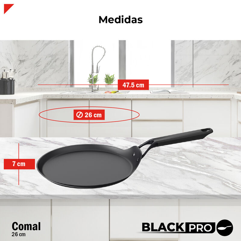 Comal De Aluminio Forjado 26cm Bogner BLACK PRO... image number null