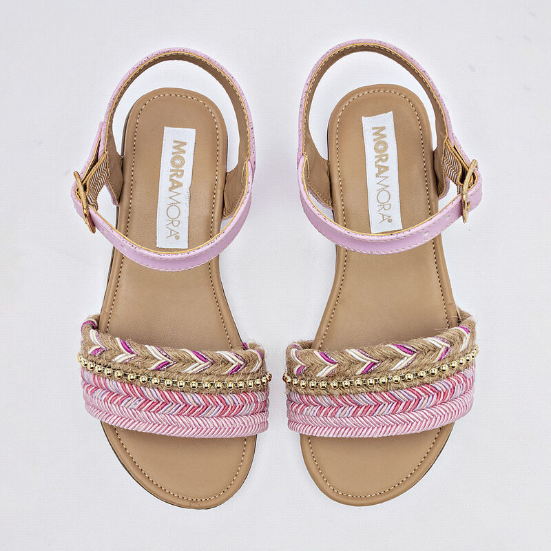 Moramora Sandalia para ni&ntilde;a rosa beige image number null