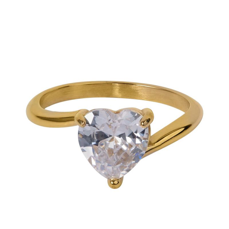 Anillo De Compromiso Luckyly Aida Ba&ntilde;o De Oro R... image number null