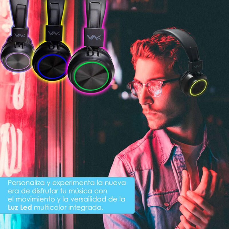 Aud&iacute;fonos Vak 2026 Bluetooth Fm Entrada Sd Aux ... image number null