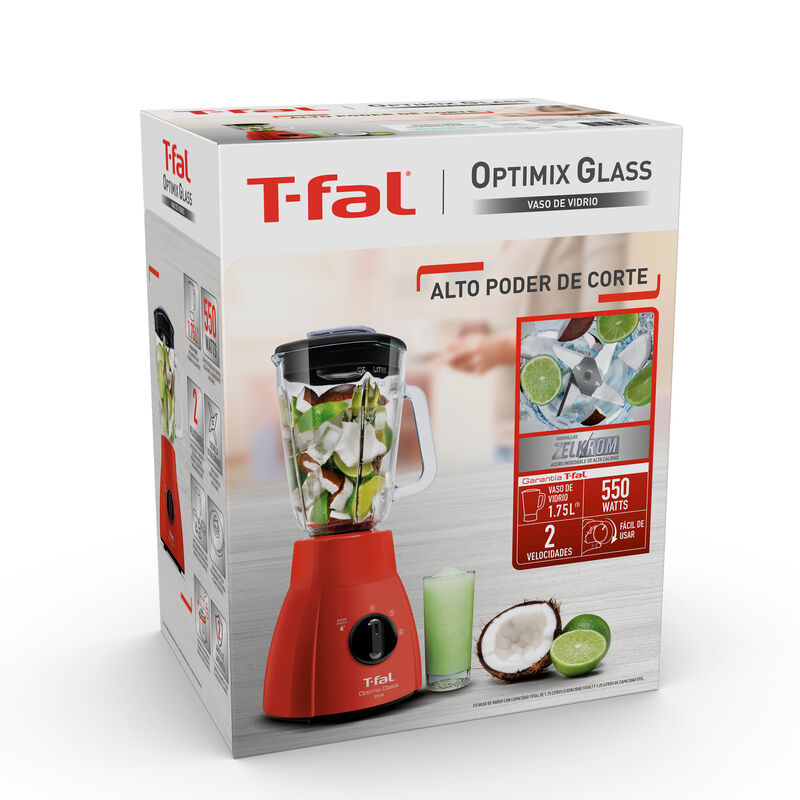 Licuadora T-fal Optimix Roja 2 Vel Vaso Vidrio ... image number null