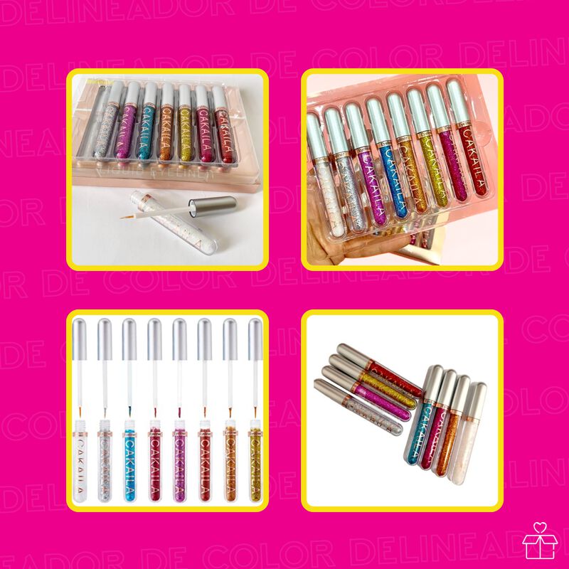 L&aacute;piz Delineador de Ojos L&iacute;quido de 8pcs con Le... image number null