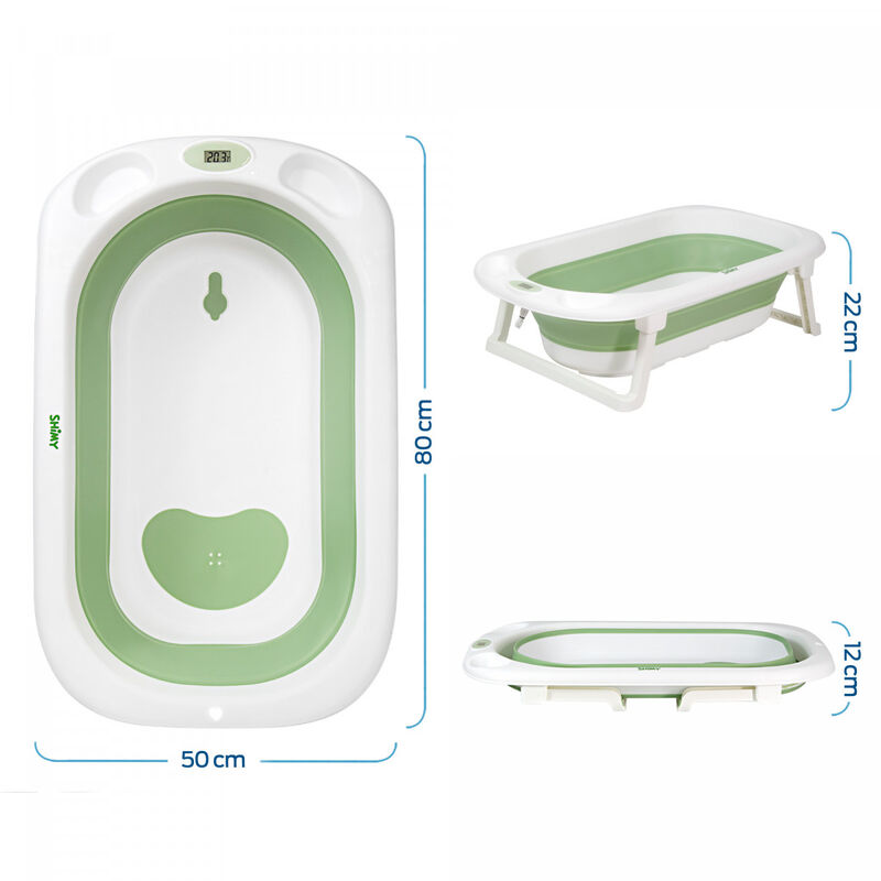 Tina plegable para beb&eacute; con term&oacute;metro image number null