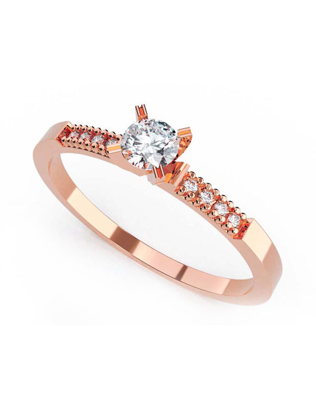 Anillo de Compromiso de 14K con Diamante de Lab... image number null