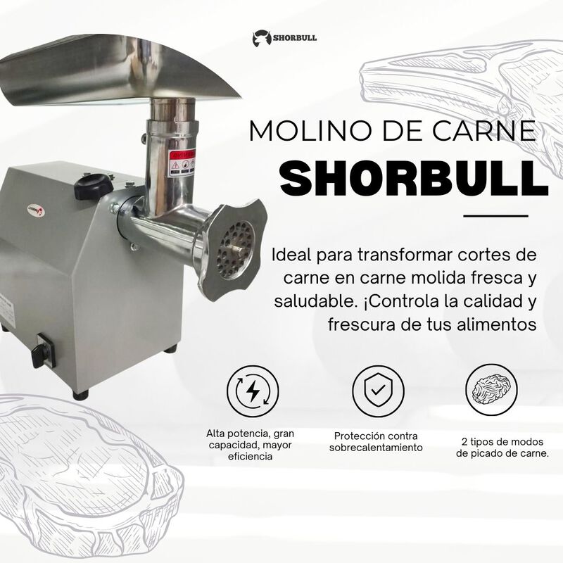 Molino Carne Acero Industrial 22 Comercial Coci... image number null