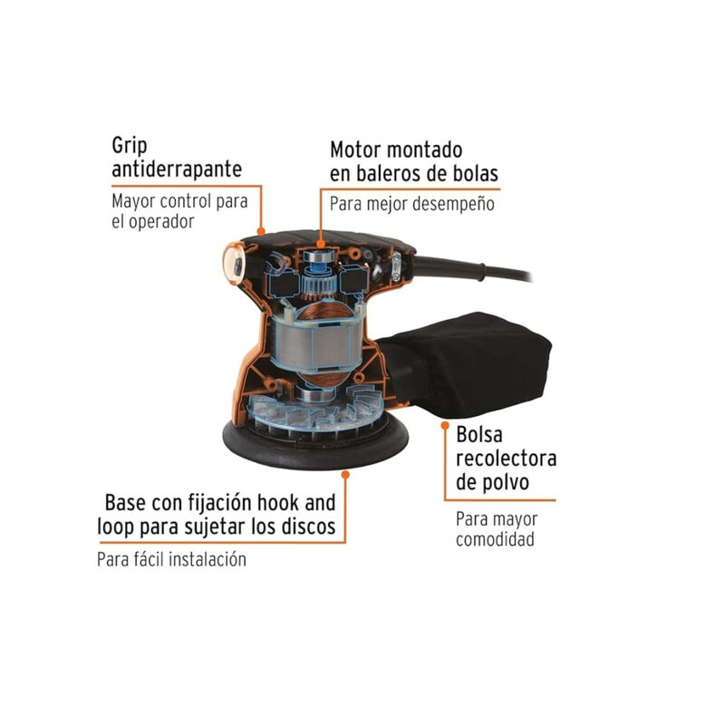 Lijadora Roto Orbital 5" Truper Pro LIRO-5A 260... image number null