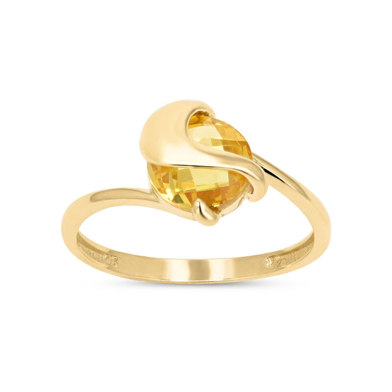 Anillo Promesa De Oro Amarillo 14k Con Zirconia... image number null