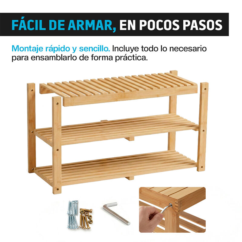 Zapatera de Madera de Bamb&uacute; Multiusos 3 Niveles... image number null