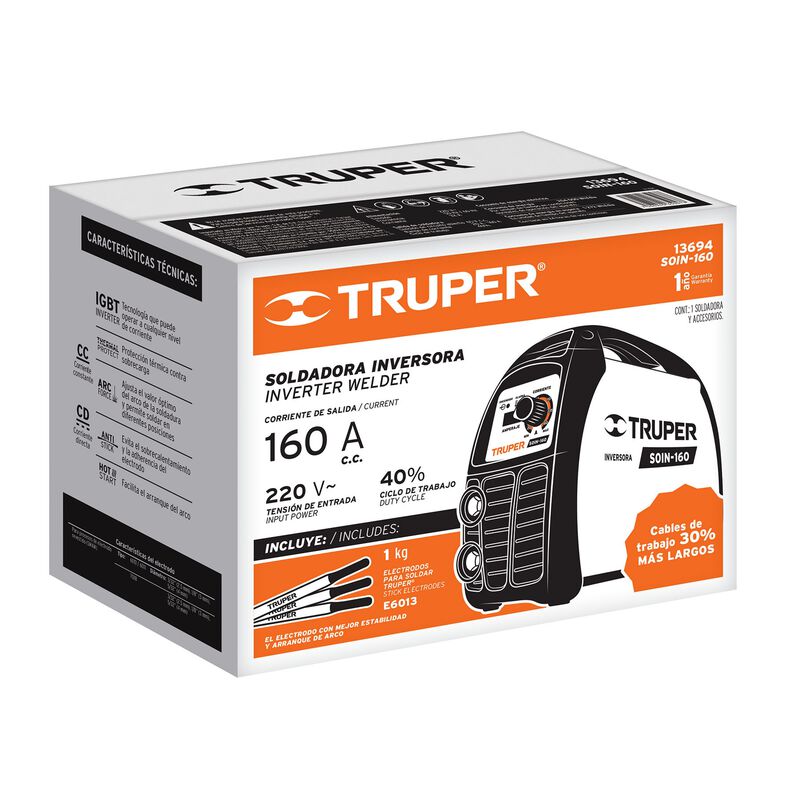 Soldadora Inversora 160 A 220 V Truper image number null