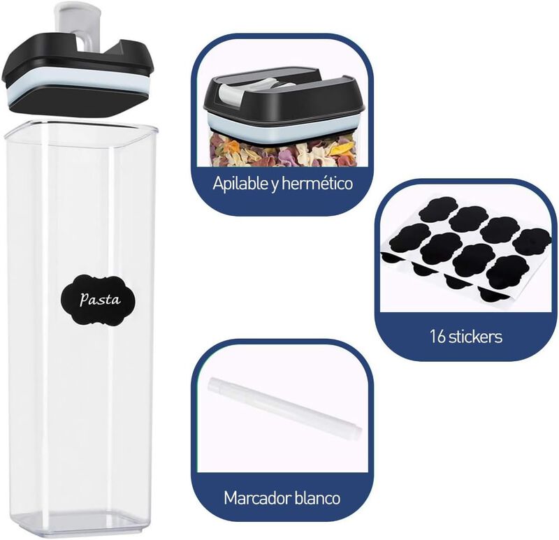 Juego de 14 Recipientes Herm&eacute;ticos para Aliment... image number null