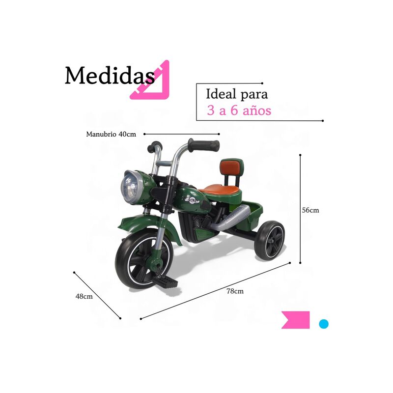 Triciclo Infantil Con Luces, Sonido Y Canastill... image number null