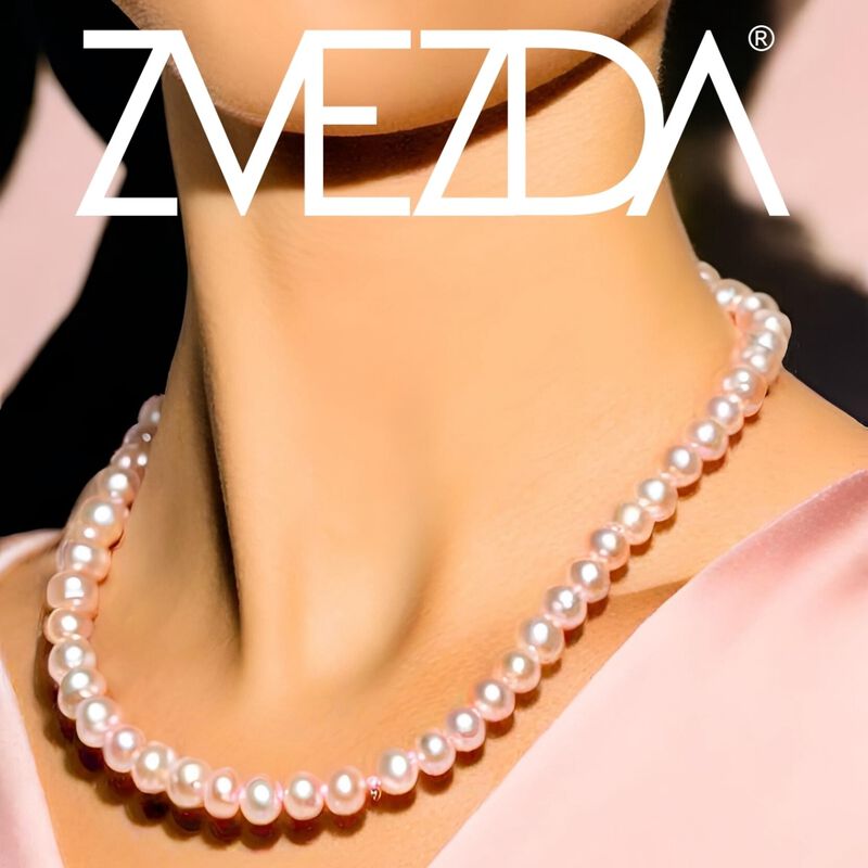 Collar y aretes Perlas de cristal largo con pla... image number null