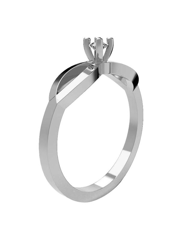 Anillo de Compromiso en Oro Blanco 10K con Circ... image number null