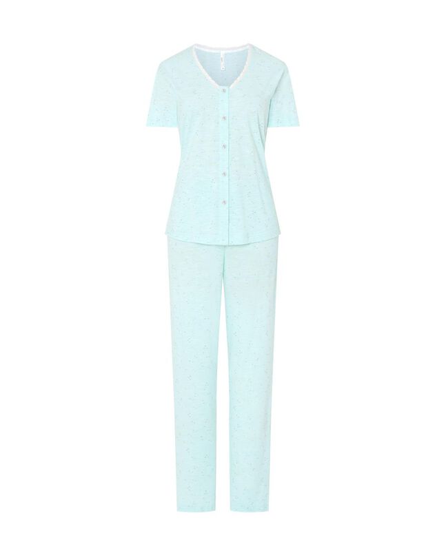 Pijama Largo Estampado Plata Verde image number null