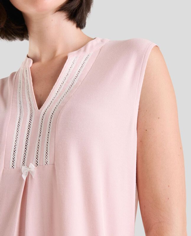 Camis&oacute;n Corto de Mujer Lohe con Entredos Rosa image number null