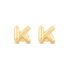 Aretes De Oro Amarillo De 10K (Letra K)