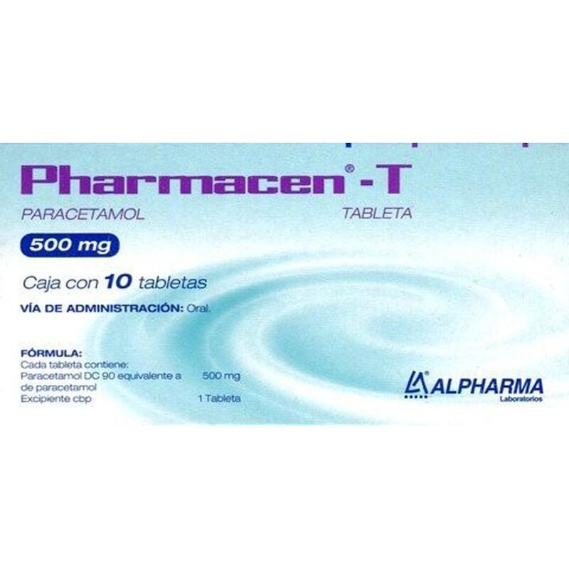 Pharmacen-T 500mg caja con 10 tabletas image number null