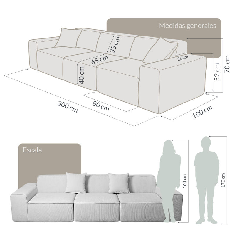 Sof&aacute; Espuma Alta densidad YUGEN White 3 plazas ... image number null