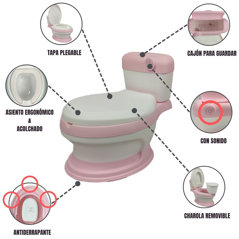 Entrenador De Ba&ntilde;o Infantil Con Respaldo Ergon&oacute;... image number null