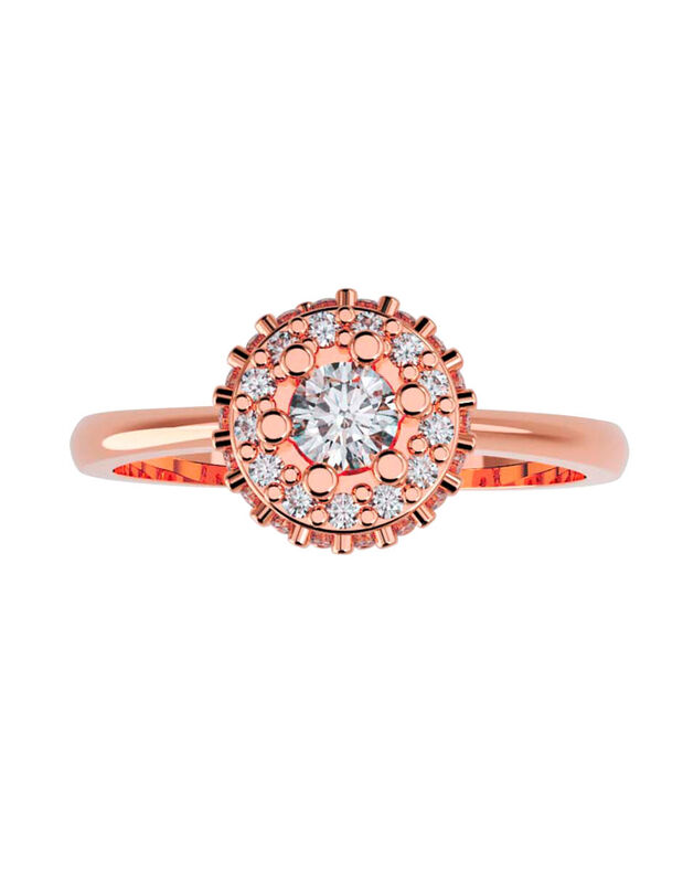 Anillo de Compromiso de 14K con Diamante de Lab... image number null