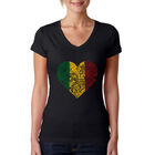 Camiseta De Cuello En V Para Mujer - One Love- Negro
