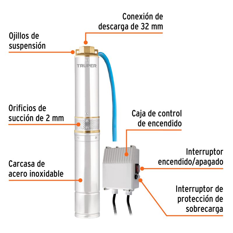 Bomba Sumergible para Pozo Profundo 1/2 Hp Agua... image number null