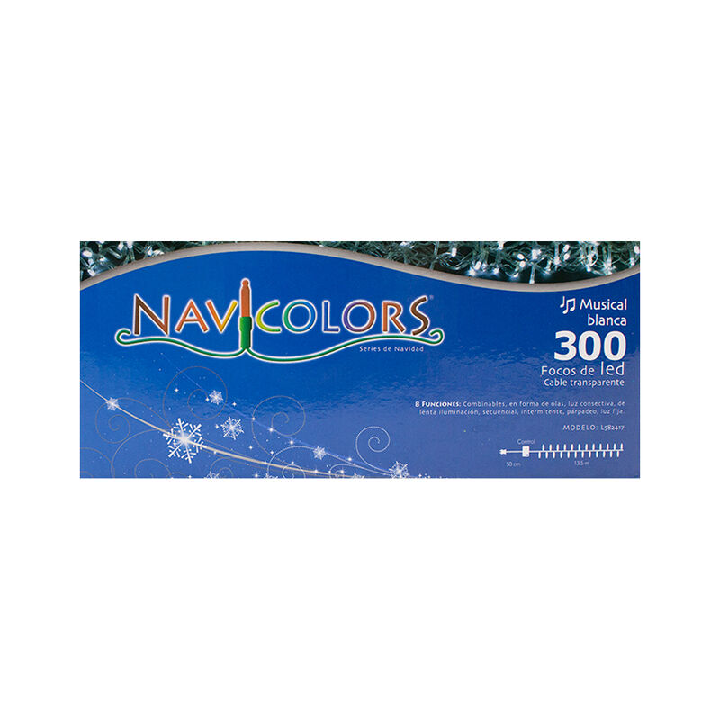 Serie Musical LED Blanco 300 focos Cable Transp... image number null