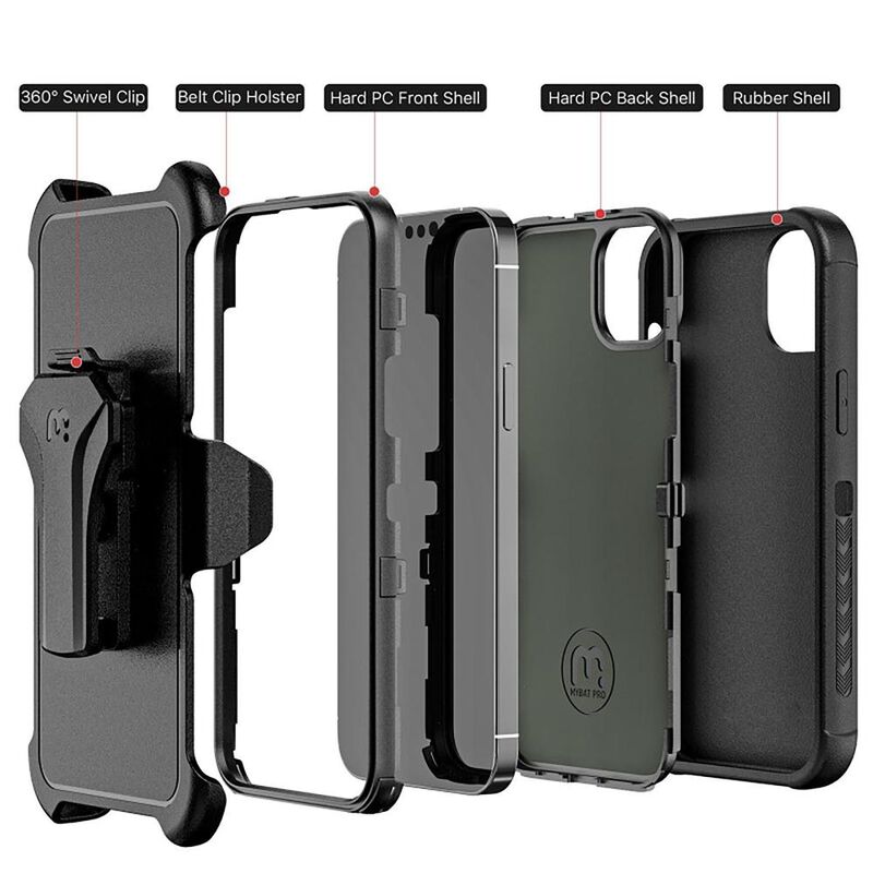 Funda MYBAT Maverick clip para iPhone 14 - Negr... image number null