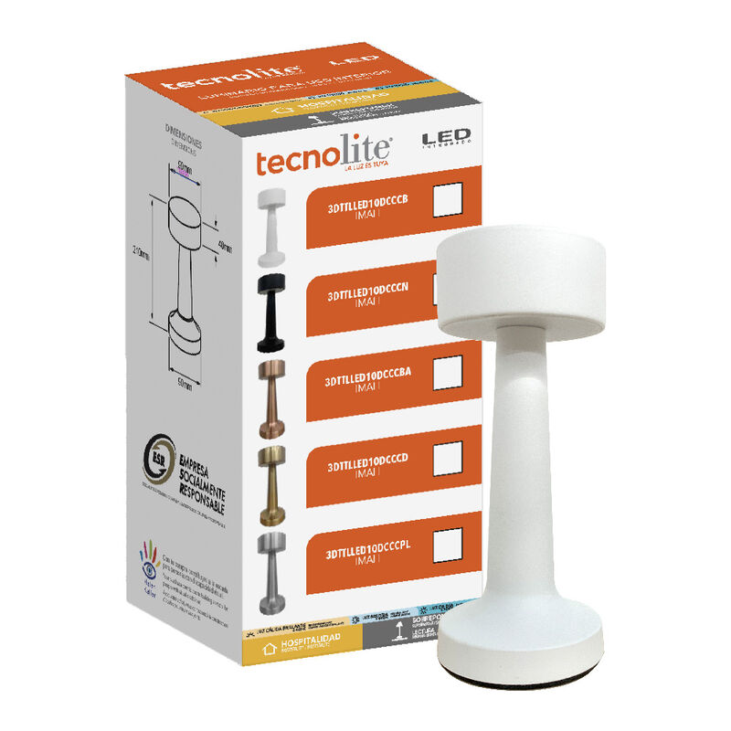 Lámpara de Mesa LED 3 W Portátil, Recargable, L... image number null