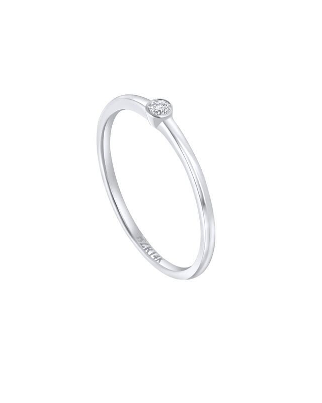 Solitario De Oro Blanco 14k Con 5pts De Diamant... image number null