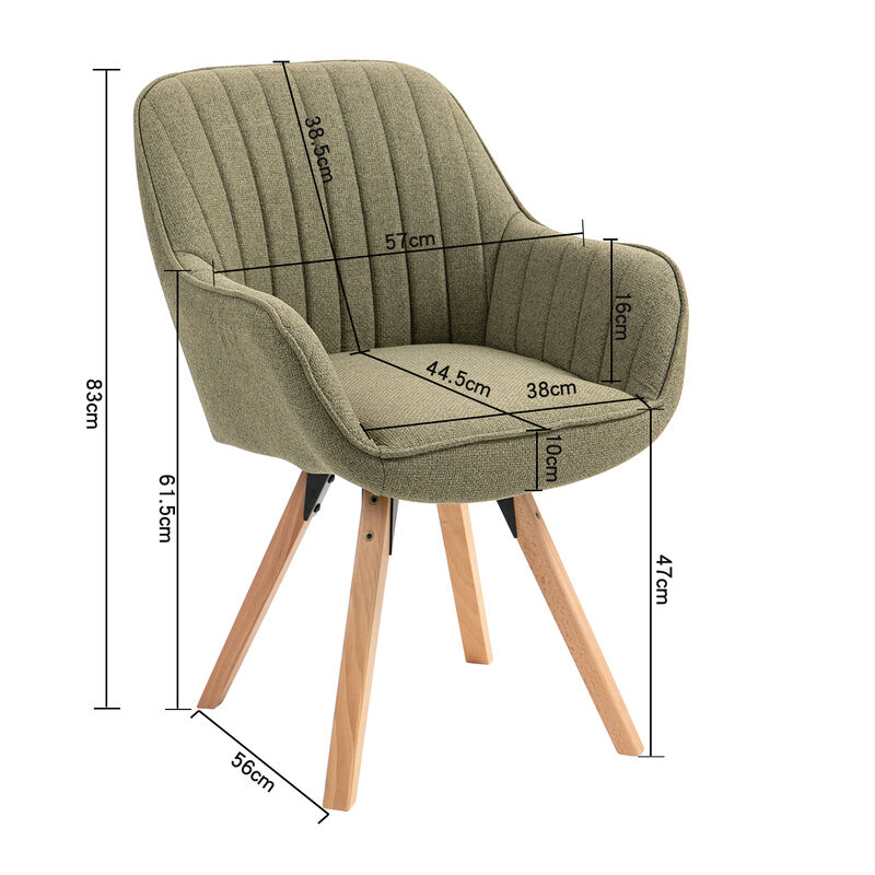 Silla Giratoria 360&deg; Con Brazos, Tapizada En Te... image number null