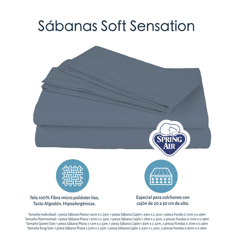 Juego de S&aacute;banas Queen Size Spring Air Soft Sen... image number null