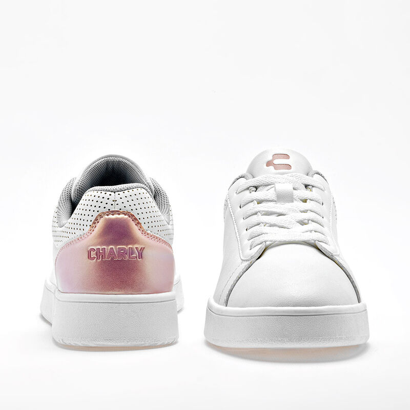 Charly Tenis urbano para mujer blanco rosa, has... image number null