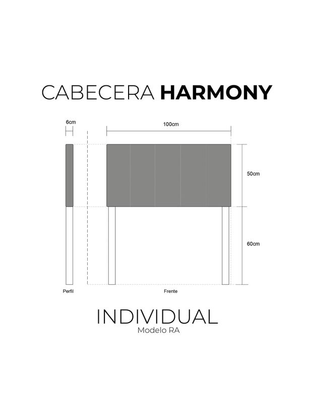 Cabecera Individual Harmony con Rayas y 3 Ajust... image number null