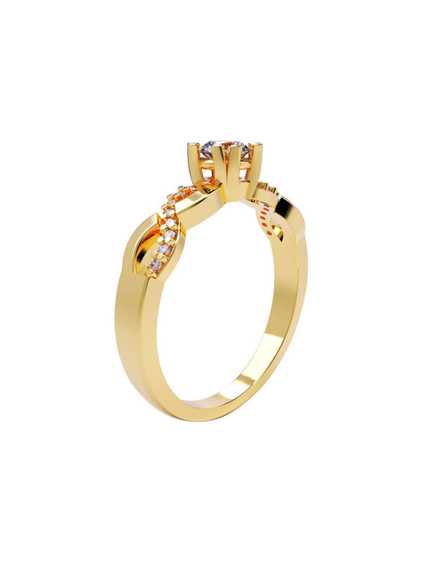 Anillo de Compromiso de 14K con Diamante de Lab... image number null