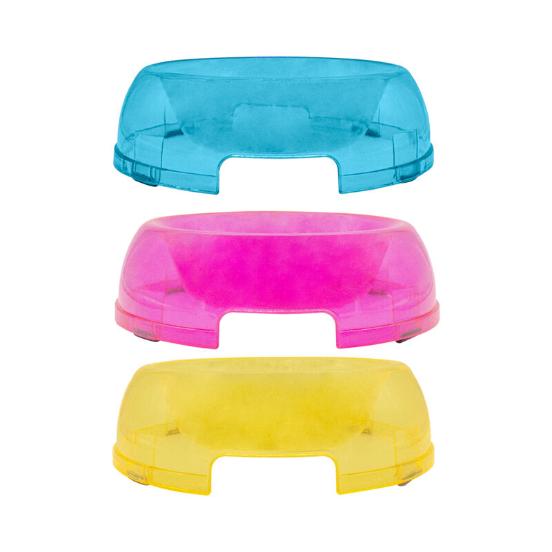 Plato Tazon Chico Ne&oacute;n Paquete 3 Pz Vinil Tr&aacute;sl... image number null