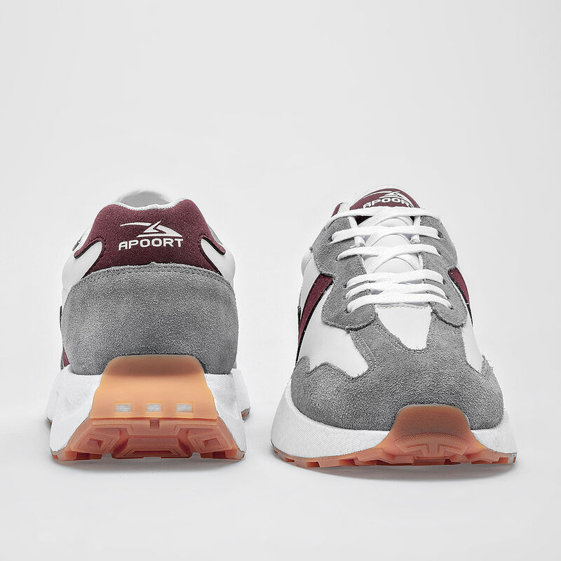 Apoort Tenis urbano para hombre. Blanco gris vi... image number null