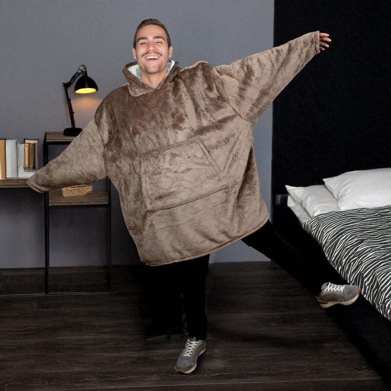 Pijama Adulto Unitalla Sudadera Cobija Caf&eacute; Cla... image number null