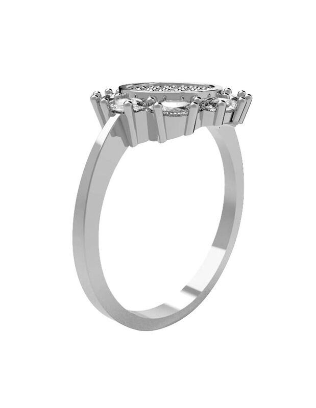 Anillo de Compromiso en Oro de 14K con Circonia... image number null