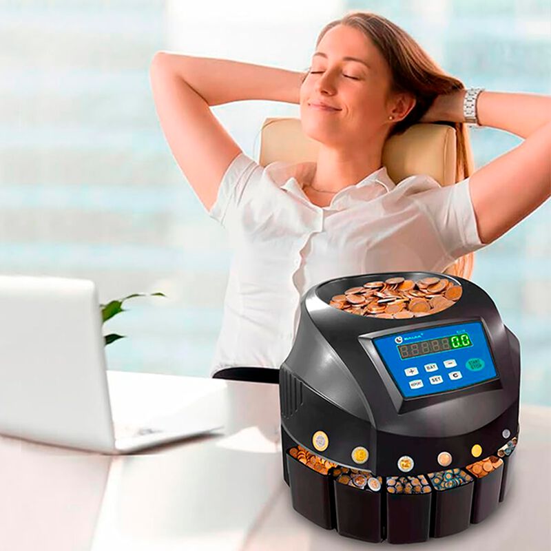 Contadora de Monedas Mexicanas Port&aacute;til Negro B... image number null