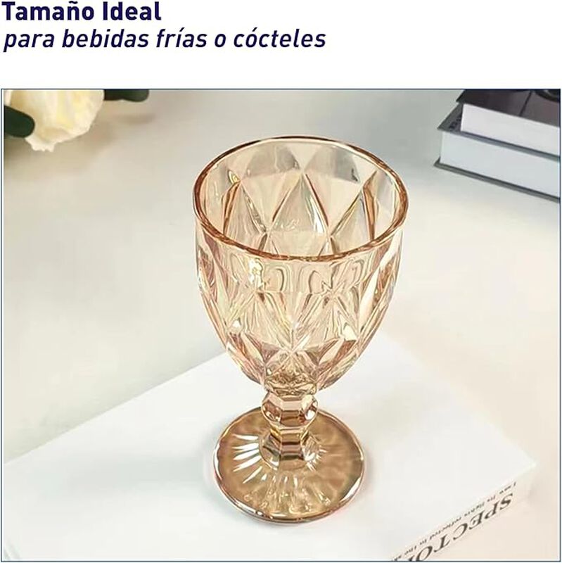 Juego de 6 Copas de Vidrio 240 ml, Copas Colori... image number null