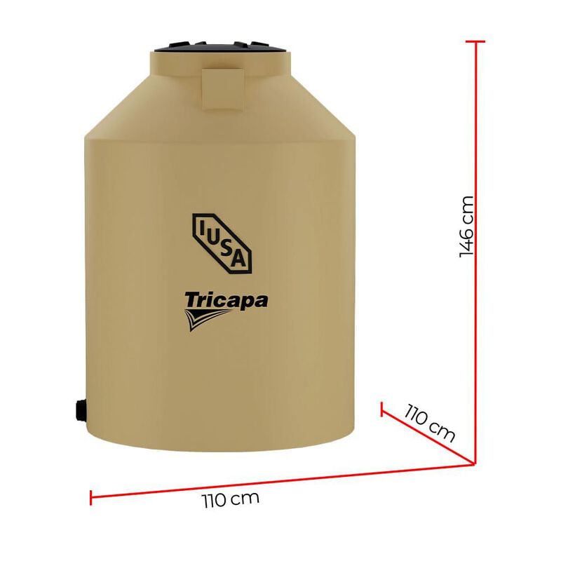 Tinaco Tricapa Iusa, 1100 L., Beige + Sistema C... image number null