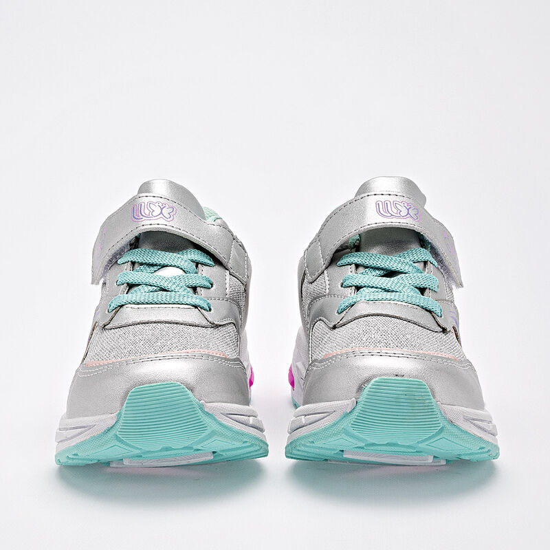 Lux-10 tenis para ni&ntilde;a plata rosa cod 140588-D image number null