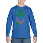Camiseta De Manga Larga Word Art Para Ni&ntilde;o - Duende Irland&eacute;s - Azul Rey