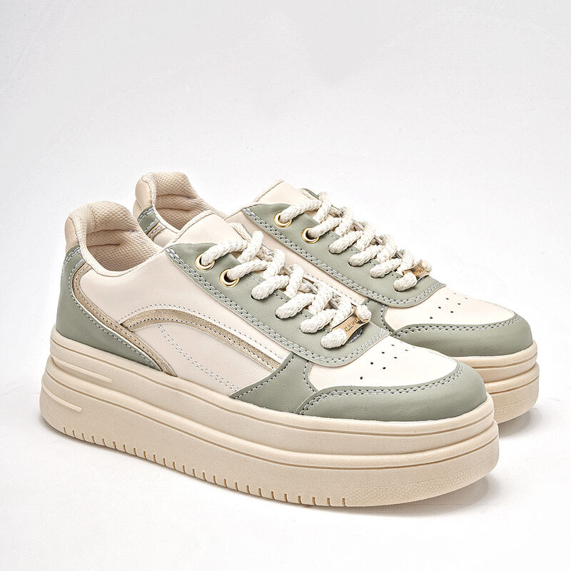 Moramora Tenis urbano para mujer blanco verde image number null
