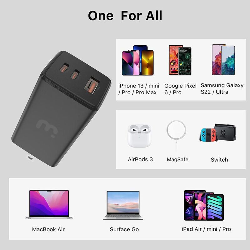 Cargador Ac Mybat 67w Gan Universal Usb-c Negro... image number null