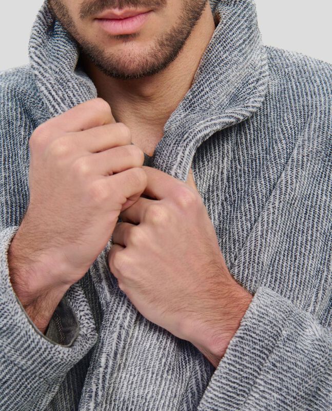 Bata Corta de Rayas Gris image number null