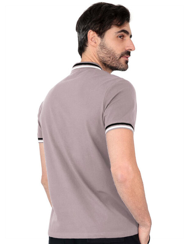 Playera Caballero Polo Cuello Abotonado Caf&eacute; Me... image number null