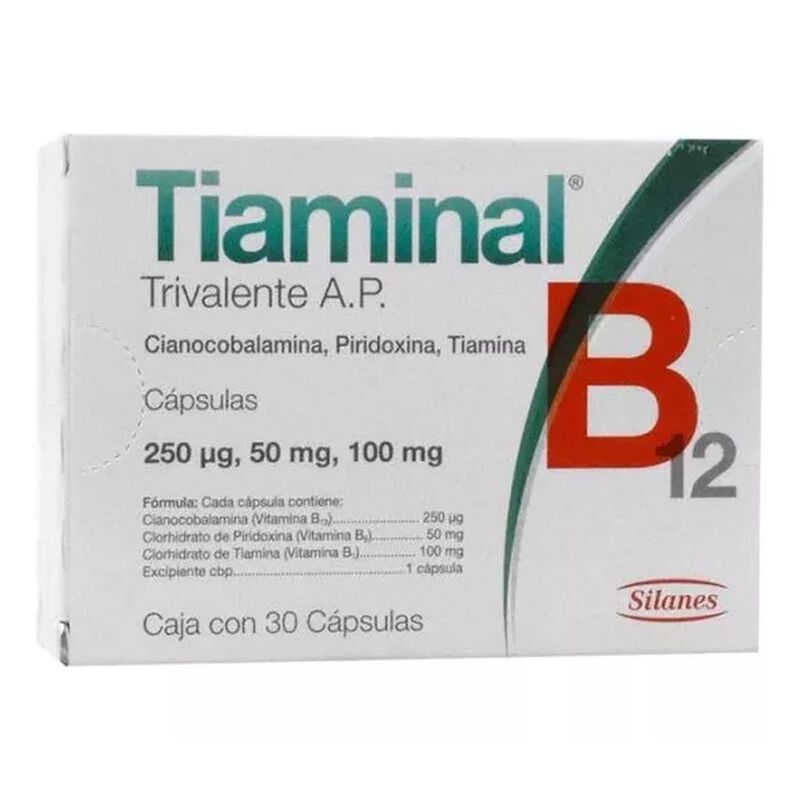 Tiaminal B12 Trivalente Ap 30 C&aacute;psulas image number null